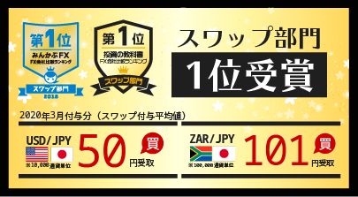第1位 みんかぶFX FX会社比較ランキング スワップ部門2018