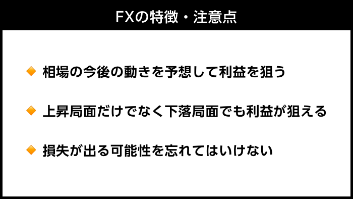 FXの特徴・注意点