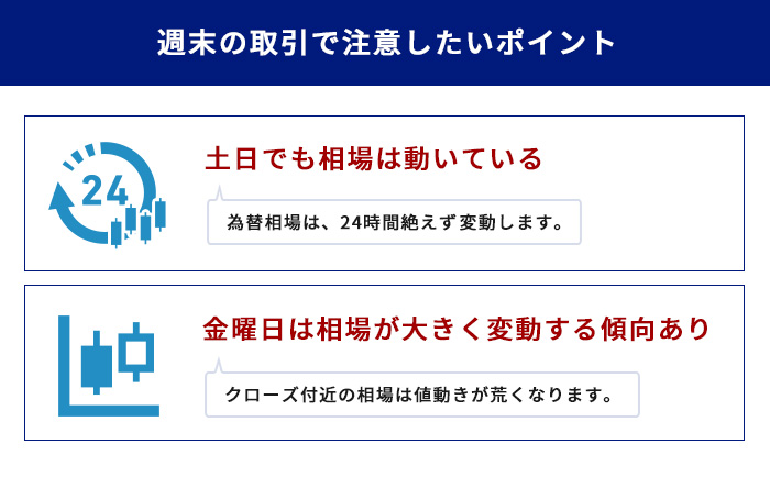 週末の取引で注意したいポイント