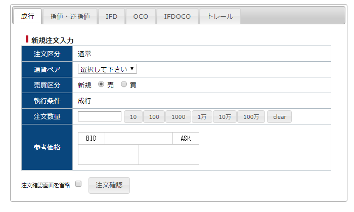 成行注文