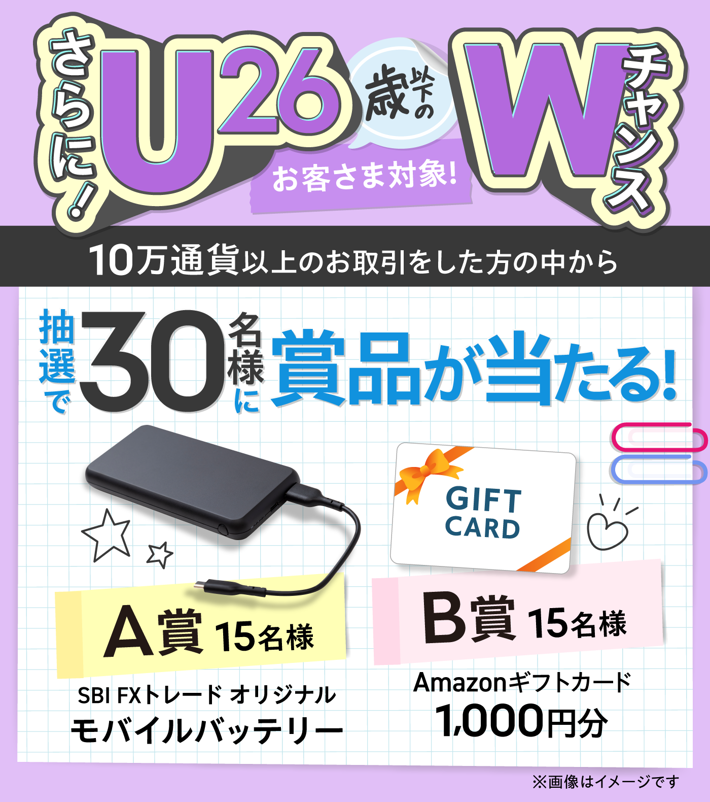 26歳以下のお客さま対象Wチャンス
