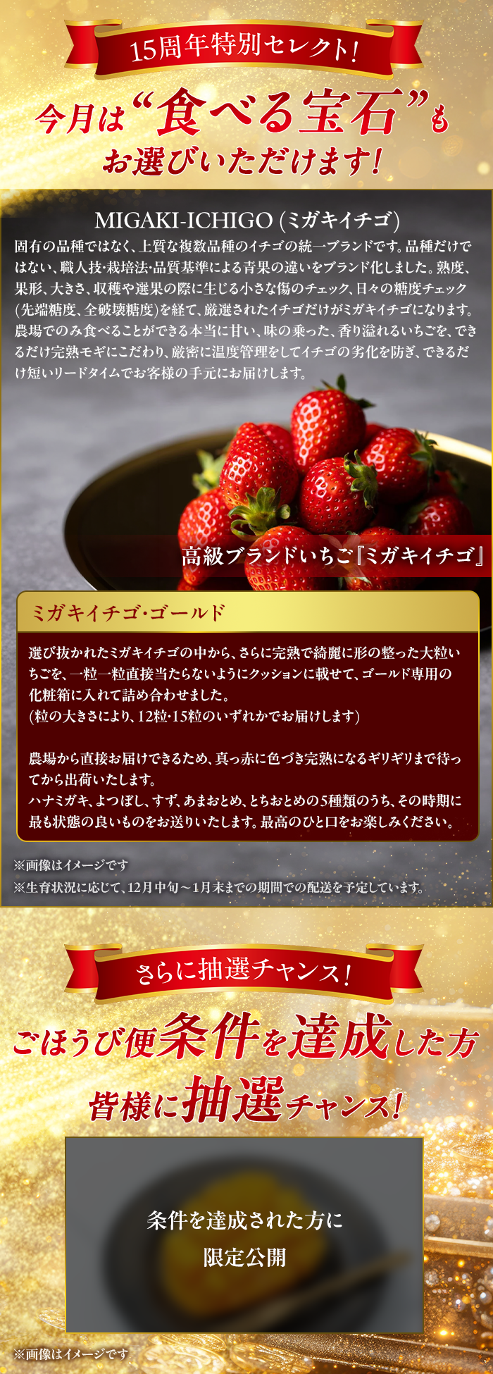 さらに条件達成されたみなさまに抽選チャンス！