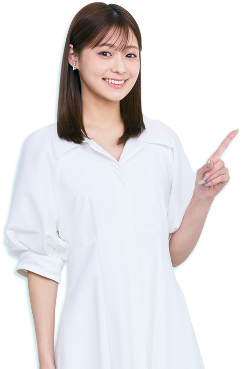 タイトルを指でさしている女性