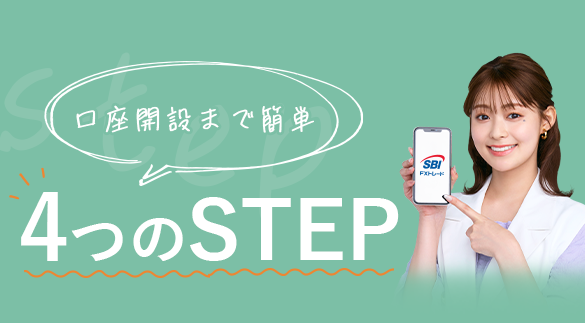 口座開設まで簡単　4つのSTEP