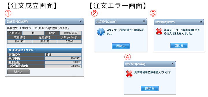 2WAY注文受付画面