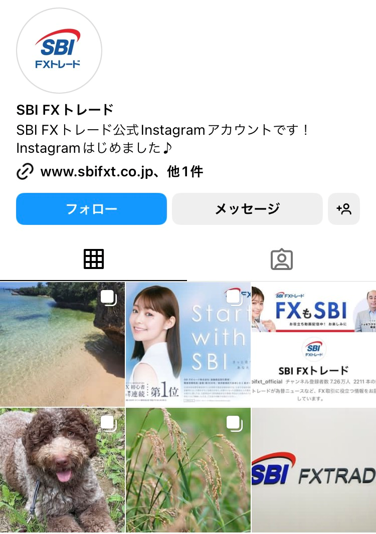 instagram SBIFXトレード公式アカウント