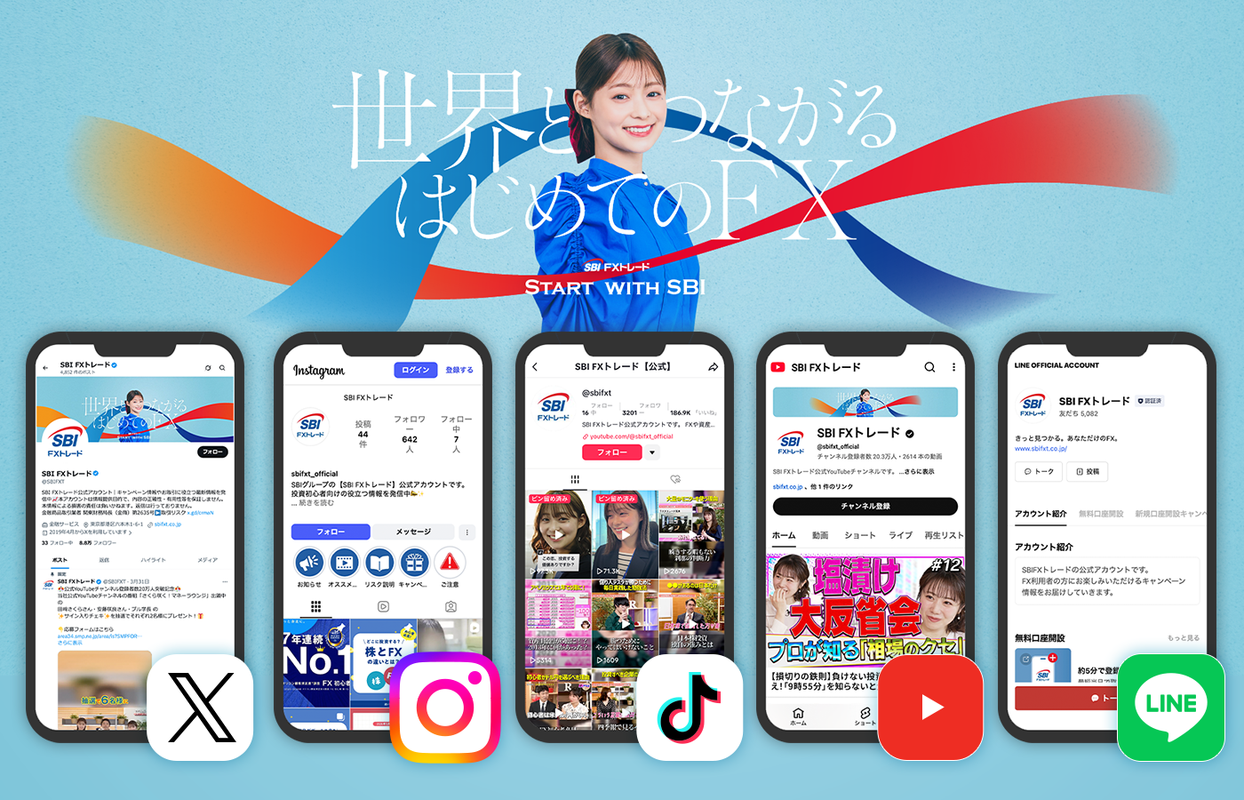 インスタやtiktok、LINEのアイコン