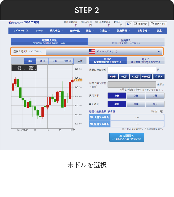 定期購入 PCから step2